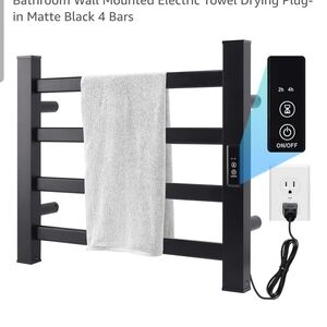 Wall-Mounted Black Towel Warmer
